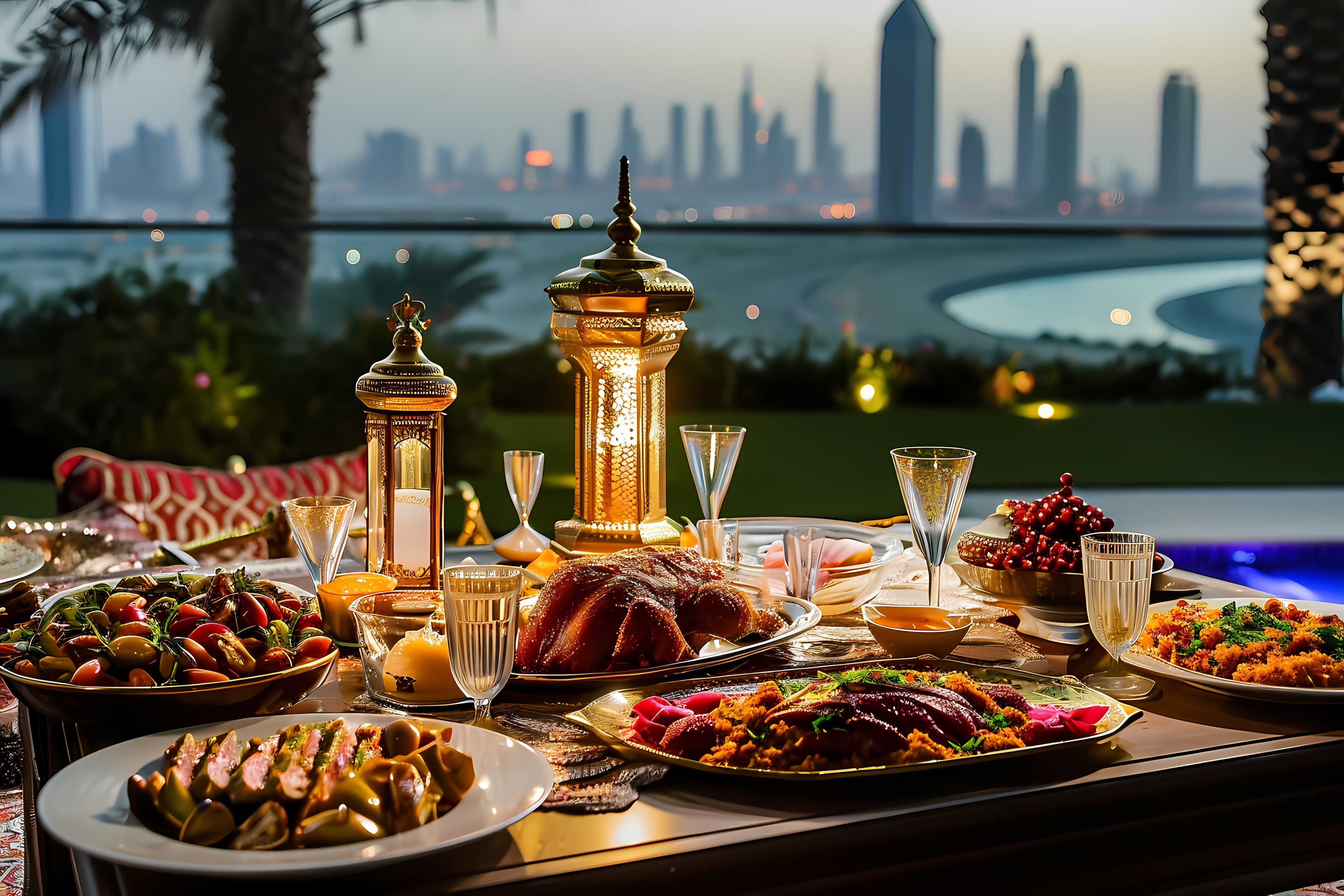 International dining experience in Dubai mall setting