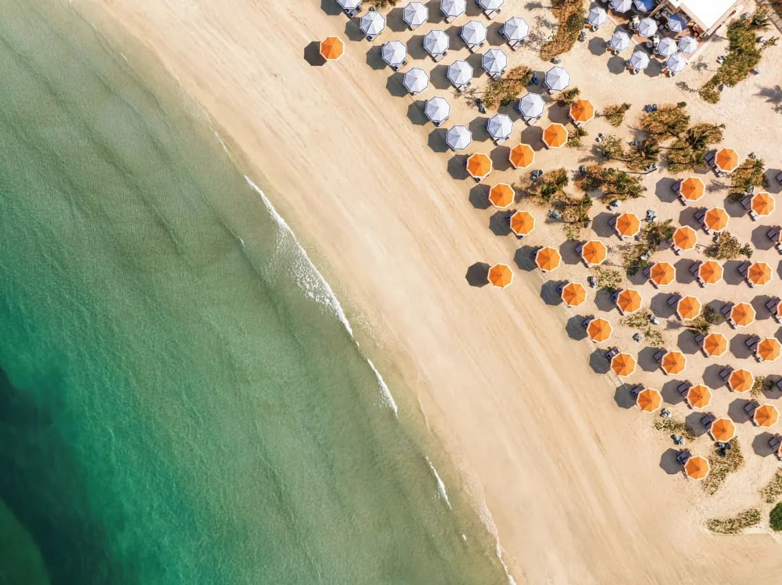 The hotel's beachfront coastline